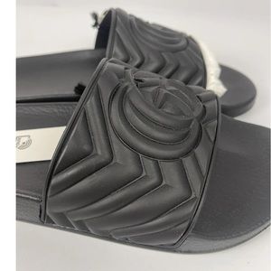 Authentic Gucci MENS Matelasse Rubber GG Slides